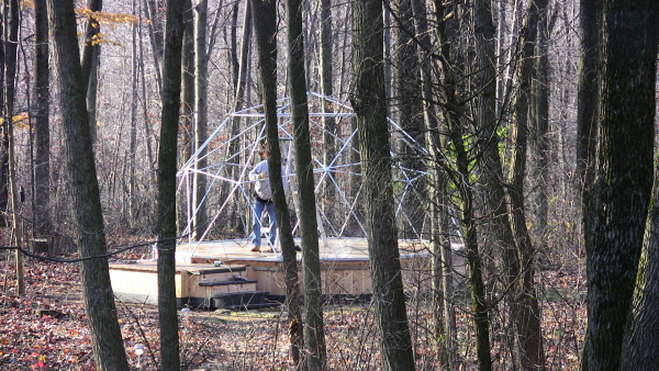 wooden geodesic frame